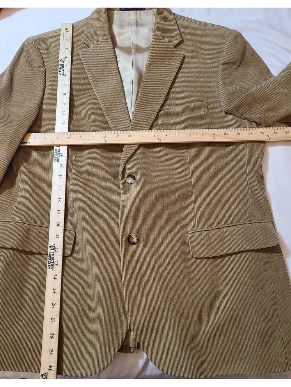 Dockers Corduroy Blazer Mens Size 44R Tan Jacket University Academic Preppy EUC